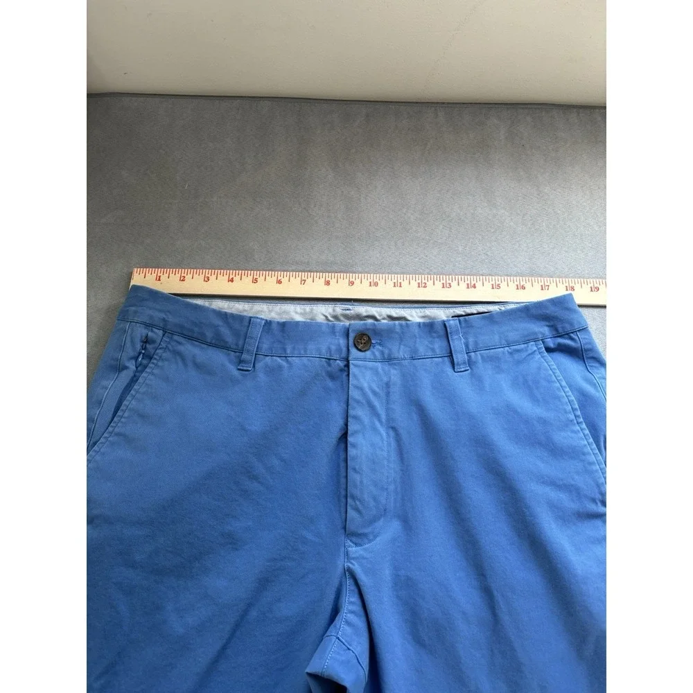 Bonobos Mens Chino Pants 36 X 31 Flat Front Slim Fit Stretch Blue Preppy Office